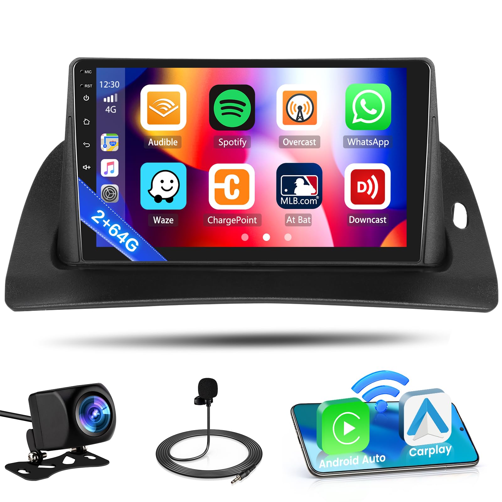 Autoradio GPS écran Tactile 9 Pouces Pour Renault Kangoo 2008-2018 - Android, Bluetooth, CarPlay, Caméra Inclus