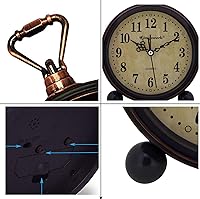 Vista 4 de Konigswerk - Reloj Analógico de Cuarzo, decorativo, de gran tamaño, Retro, silencioso, Sin tic-tac, reloj de escritorio, operado con batería
