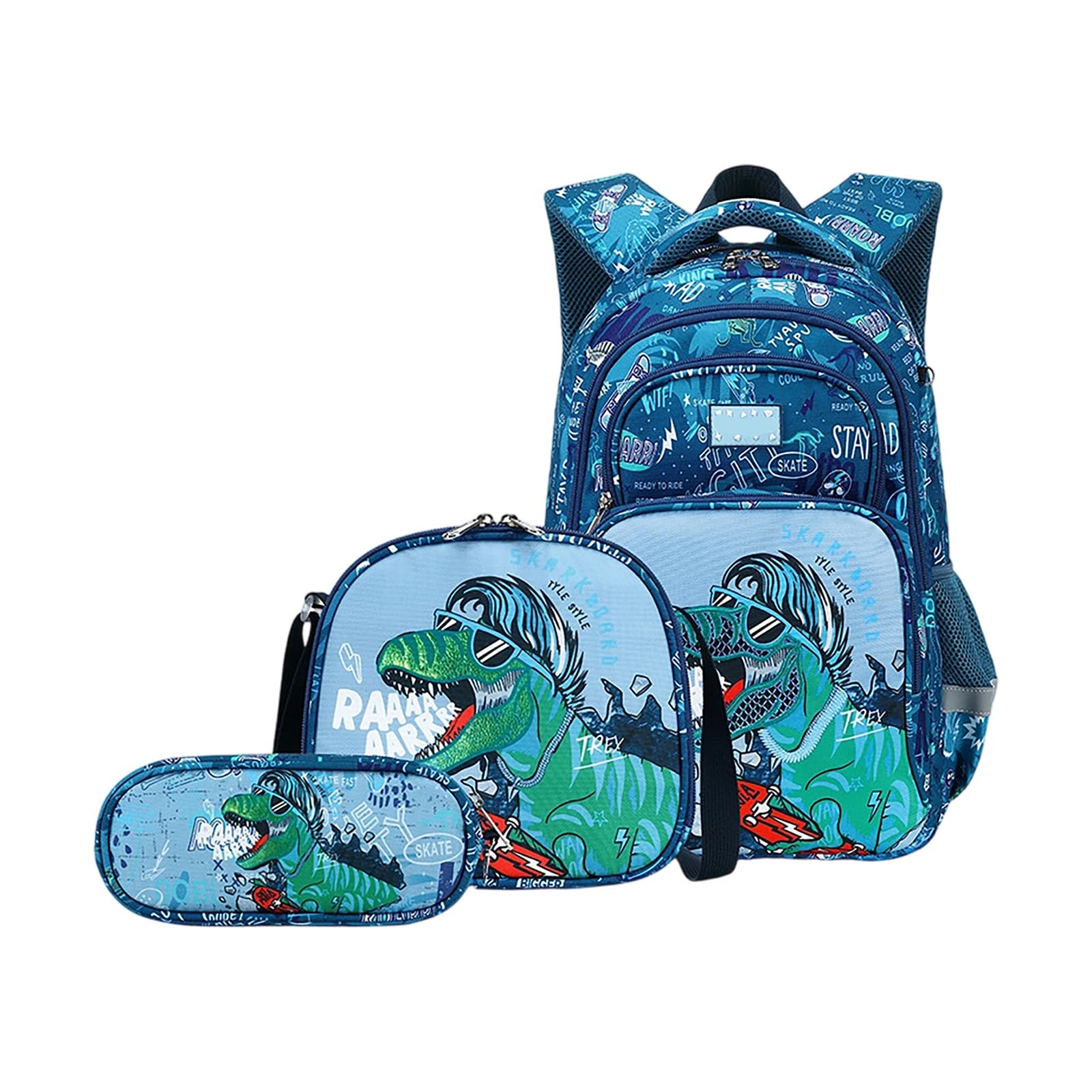 Mochila escolar para niños, adolescentes, niñas, juego de 3 piezas de 3º a 7º grado, mochila ligera para niños, mochila escolar, mochila escolar informal, adolescentes, escolares, con bolsa de