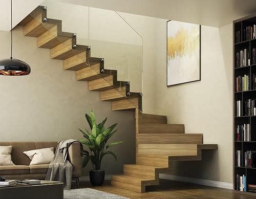 Indoor Straight or Winder Staircase Custom-Made in Europe, Massive Beech