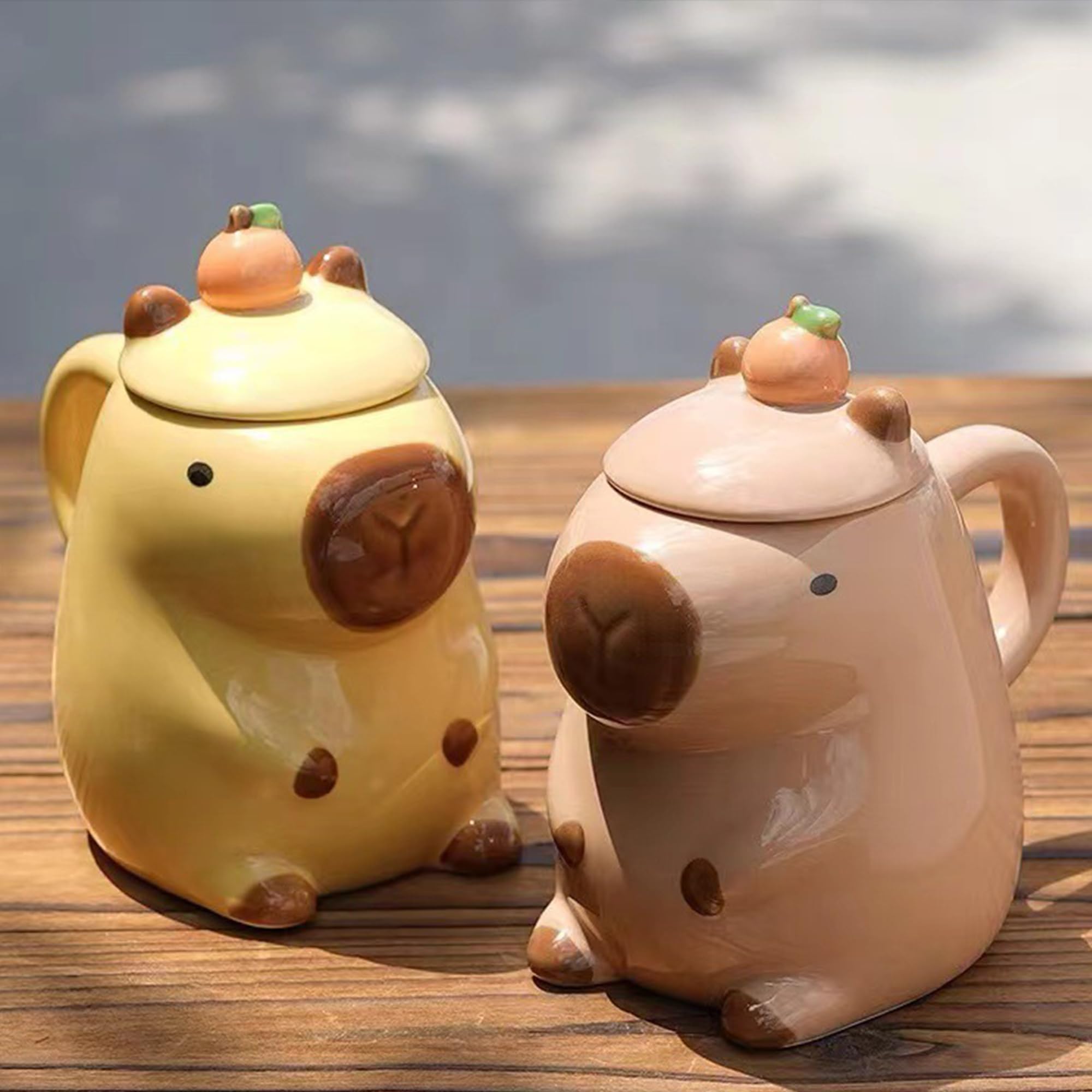 Disoza 450 ml kubek Capybara Słodkie kubki Kubek do kawy Prezent urodzinowy Kubek do herbaty z pokrywką Kubek do kawy dla dziewczyny Kobiety
