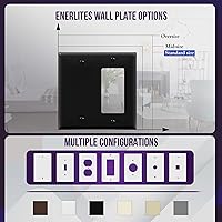Vista 5 de ENERLITES Combination Decorator - Placa de pared basculante y salida en blanco, tamaño estándar, cubierta de interruptor de luz de 2 cuadras, 4.50 x