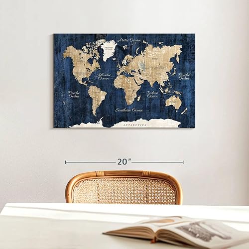 Vista 6 de Elephant Stock Lienzo texturizado de madera con mapa del mundo, 1 panel, decoración de pared de mapa del mundo, decoración de pared de mapa del Mapa