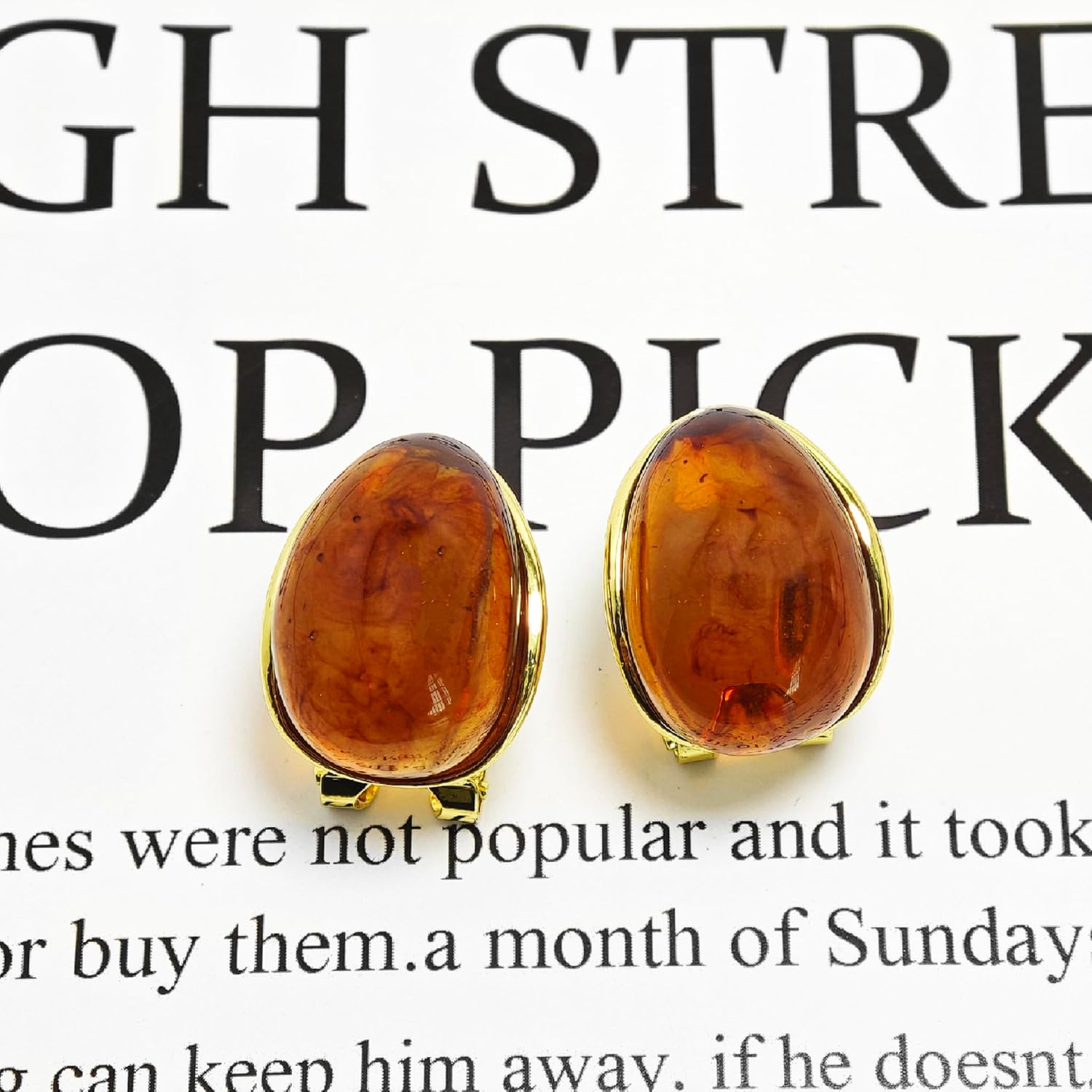 Irregular Amber Earrings for Women Geometric Brown Earrings Gold Statement Earring Asymmetric Crystal Earrings Trendy Vintage Jewelry - Image 5