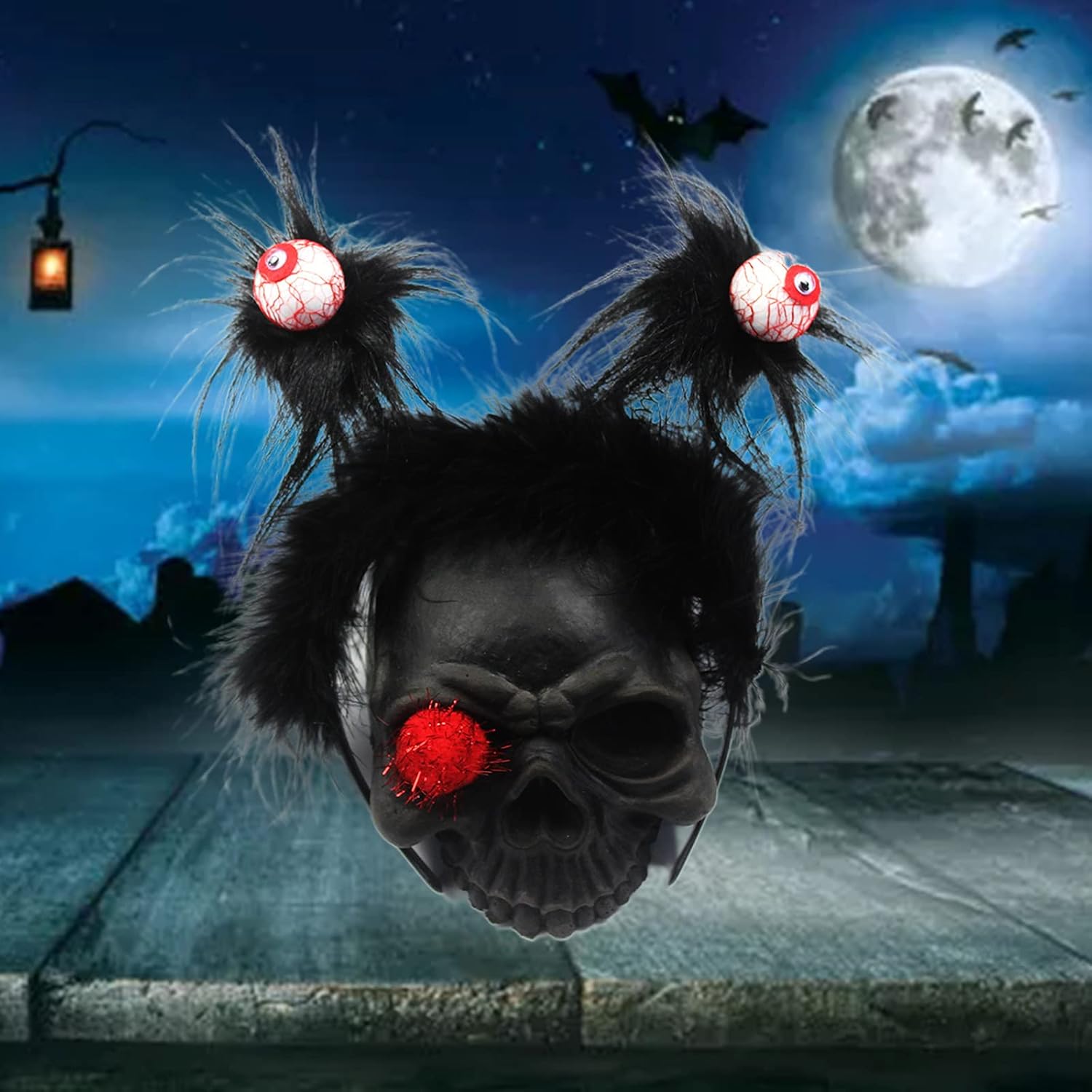 [FUZYXIH] Halloween Party Kids Adult Photo Headband Blood Eye Ball Decor Color Match Color Bouncing Hair Hoop