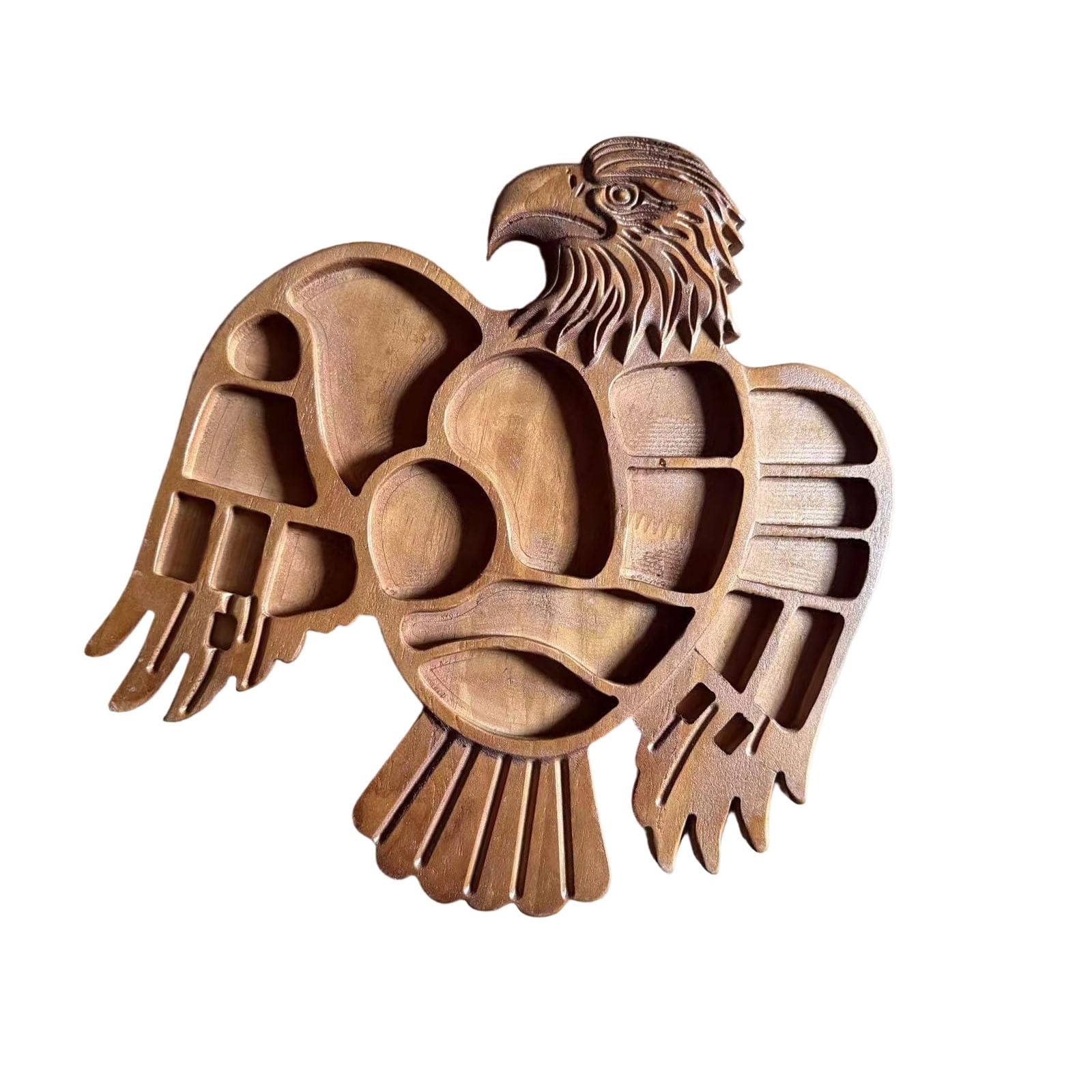 Wooden Fruit Serving Board Carved As Bird Featuring Finish and Strong Build Multi Compartment Tray
