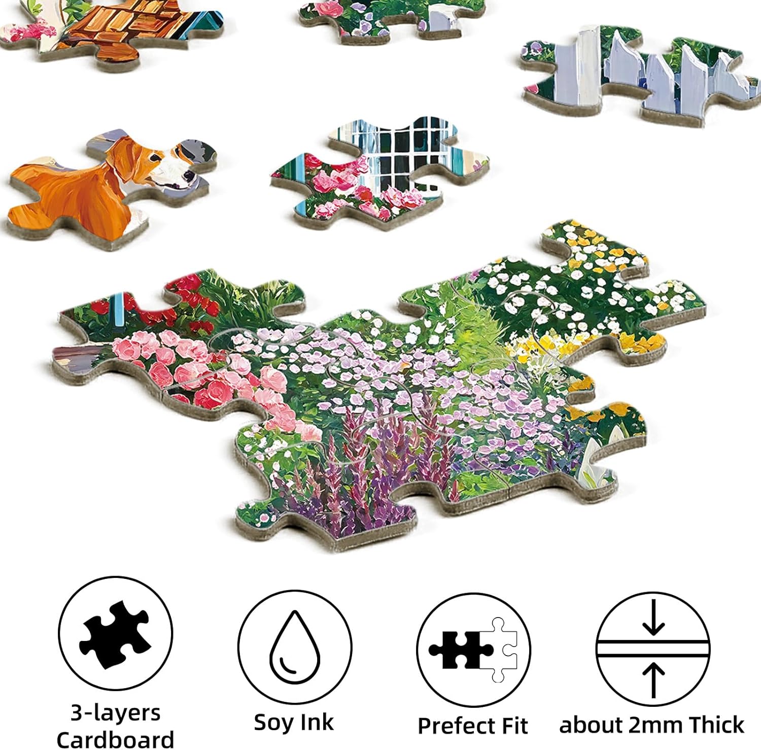 Noceba Seaside Cottage Garden Puzzle 500 Pieces - Adult Jigsaw Puzzle, Beach Ocean Theme, Premium Quality Home Decor Art