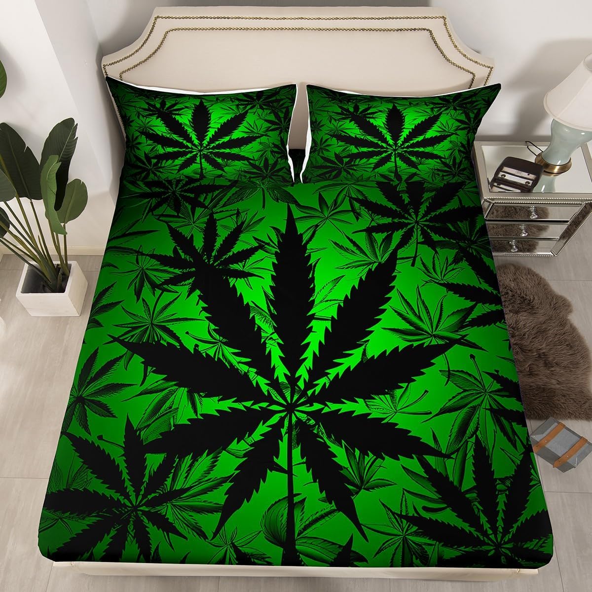 Bear Bed Sheets for Rustic Cabin Home Room Decor,Grey Deer Moose Wolf Mountain Fitted Sheet Microfiber Soft,Retro Hunting Wild Animal Bedding Set,Farmhouse Pine Tree Bed Cover Wrinkle Free Queen 2pcs