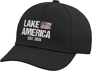 Funny Lake America Est 2026 American Flag Patriotic Adjustable Baseball Hat
