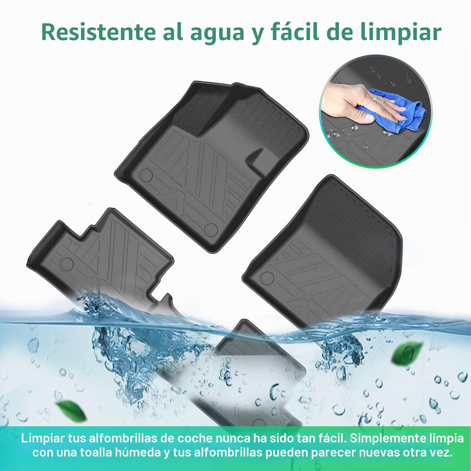 GAFAT Ci-troen C5 Aircross 2018-2024 2025 Alfombrillas, C5 Aircross Alfombrillas de Goma Originales Escaneo 3D TPE Borde Alto, Compatible con Citroen C5 Aircross Accesorios