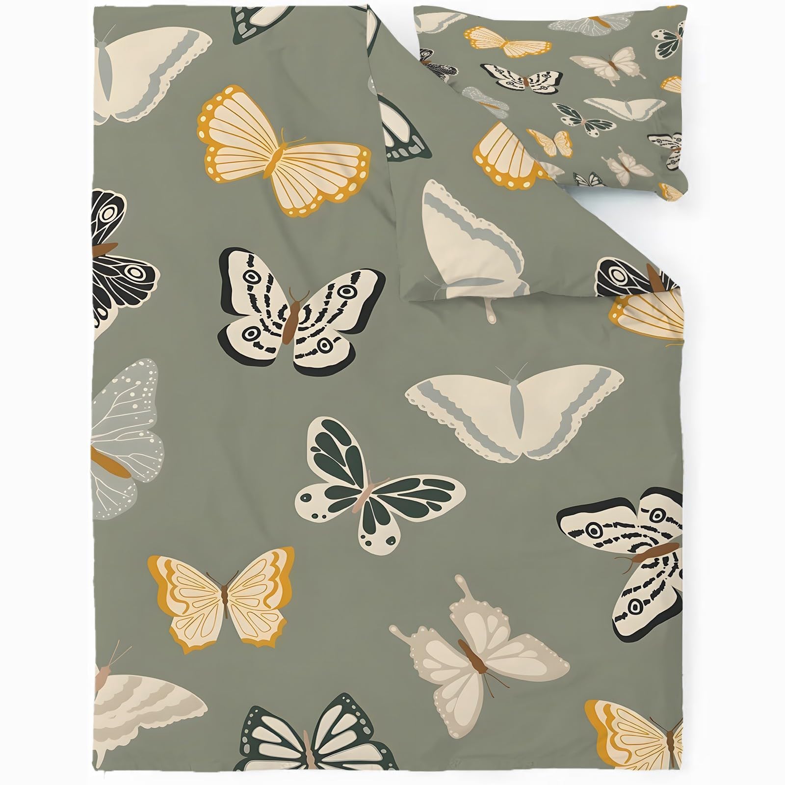 Housse de couette 200x200 papillon lit 2 personnes avec fermeture