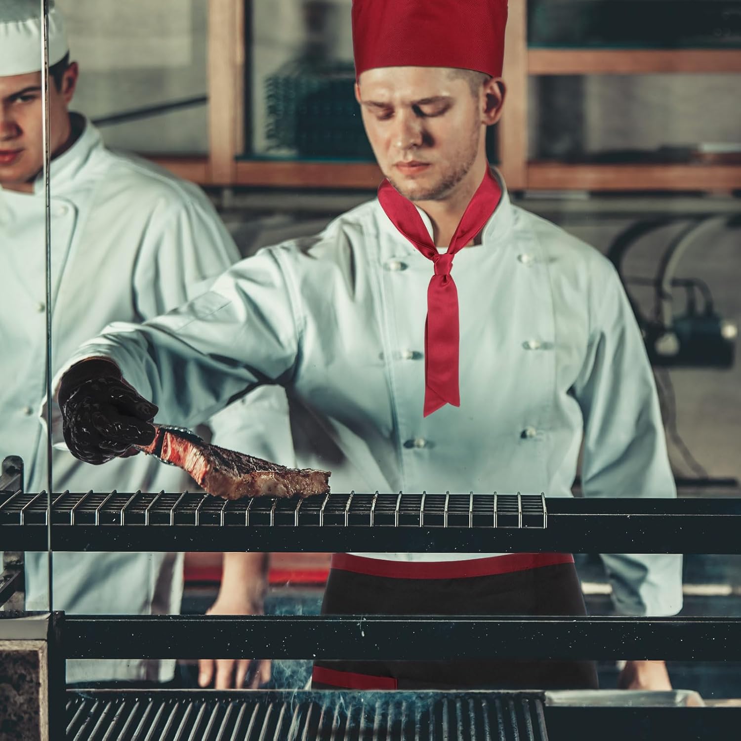 Yahenda 5 Pcs Hibachi Chef Costume Set Hibachi Chef Hat and Apron Japanese Tie BBQ Gloves Teppanyaki Boy Squirter - Image 5