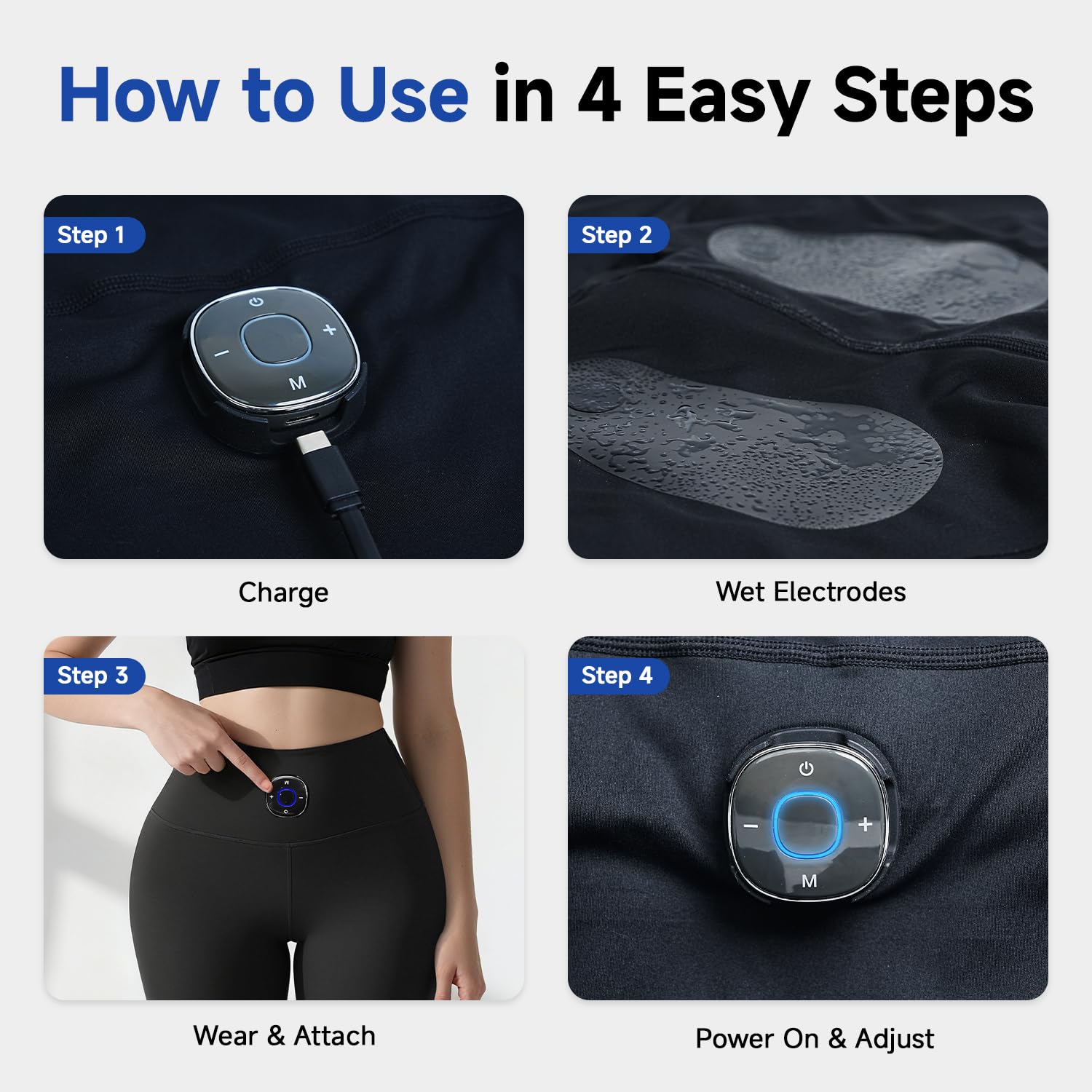 MEGELIN Pantalones Cortos de Entrenamiento EMS – Activación Muscular Profunda para Levantamiento de glúteos y Modelado Corporal – Resultados visibles en 2 a 4 semanas