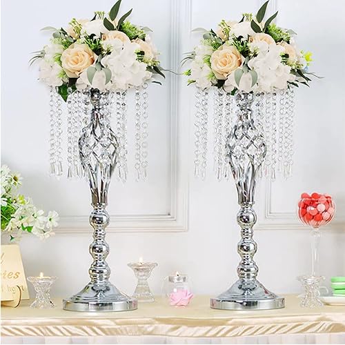 Miniatura 2 de Weslymoo Ramo de 2 bolas de flores falsas de 11 pulgadas, flores artificiales, rosas artificiales para centro de mesa de boda, decoración de mesa,