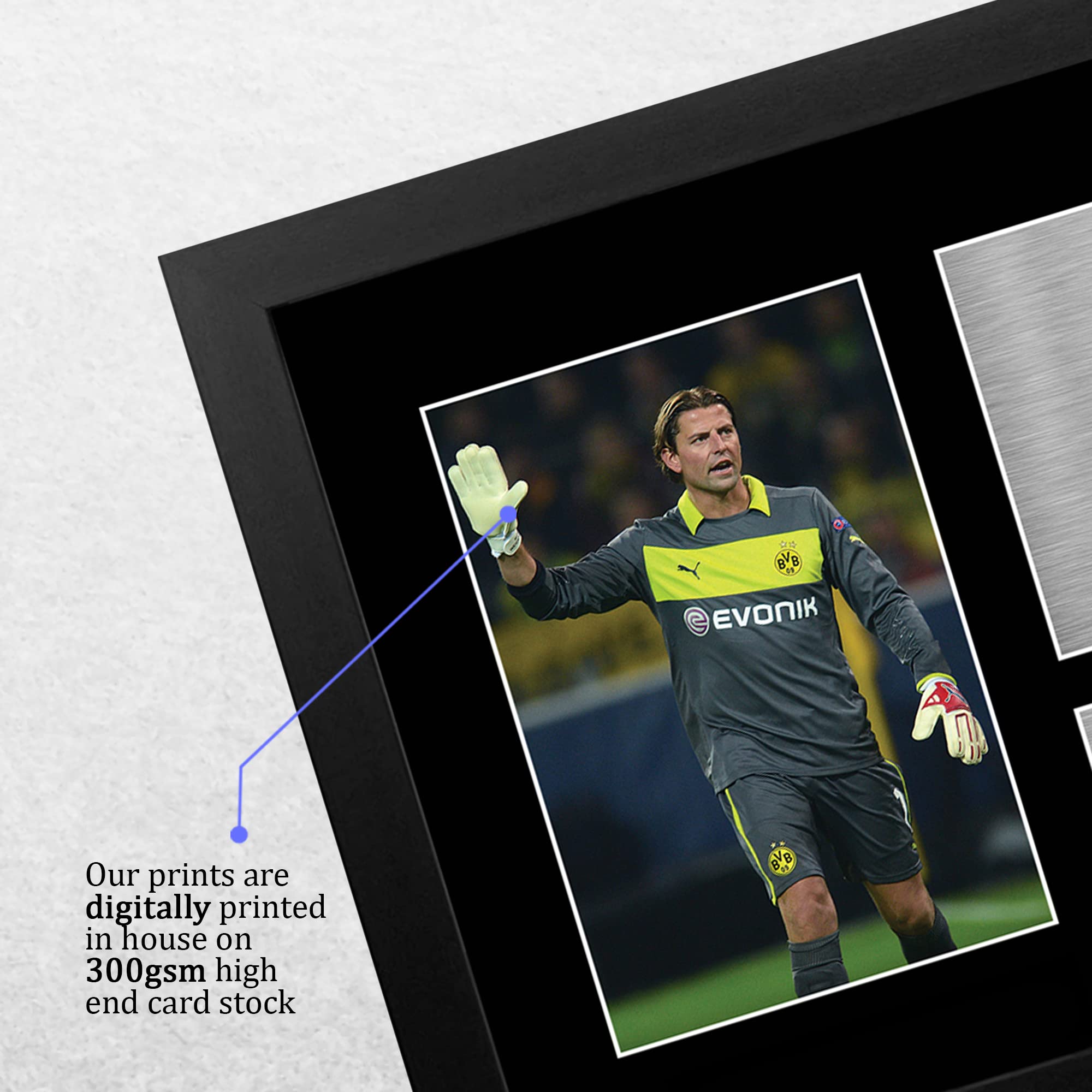 HWC Trading FR A4 Roman Weidenfeller Borussia Dortmund Regali Stampati Autografo Firmato Foto Per Gli Appassionati Di Calcio E Sostenitori - A4 Framed