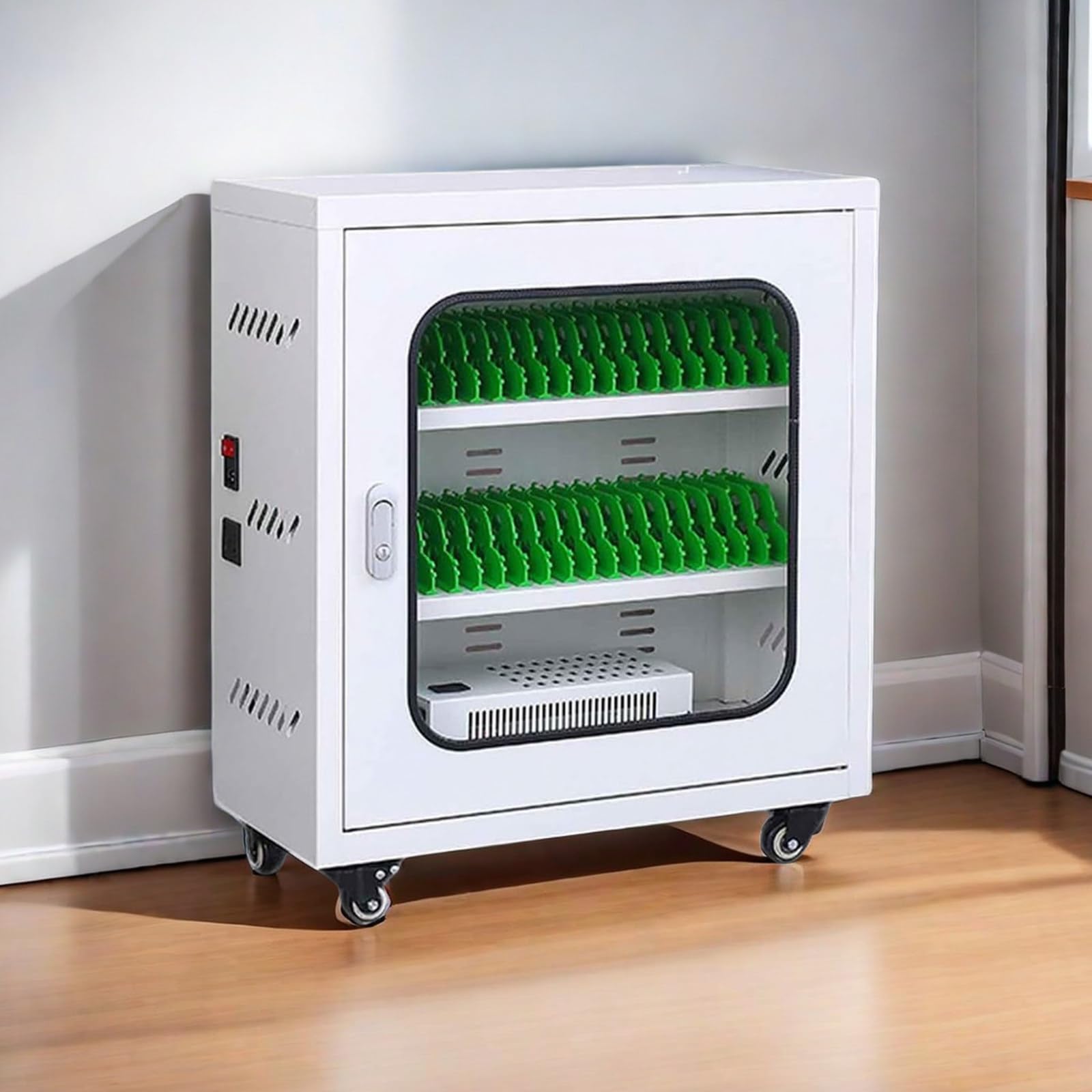 Charging Cart - 30/40/50 Bay Mobile Storage for Multiple Devices | Not compatible with iPad | & Classroom Storage Cart - Efficient and Organized Charging Solution,40