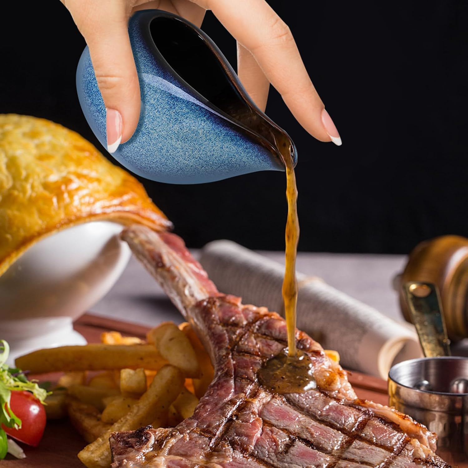 Ciieeo Ceramic Gravy Boat Small Sauce Pitcher 3.54 Inch Milk Creamer Jug for Salad Dressings Gravies and Warm Sauces Serving Tableware