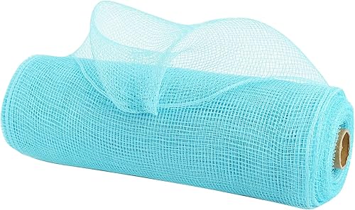 MEEDEE Cinta de malla azul decorativa azul metálico de 10 pulgadas para árbol de Navidad, suministros de corona de malla decorativa de color