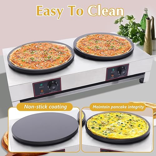 Miniatura 5 de Crepe Maker, Máquina eléctrica comercial del fabricante de crepé, Plancha de quemador eléctrico antiadherente, Estufa de mesa para hacer crepé de 2