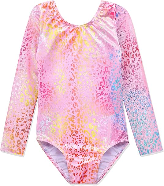 HOZIY Gymnastics Leotards for Girls Unicorn Pink Purple Sparkly Dancewear Activewear Quick Dry