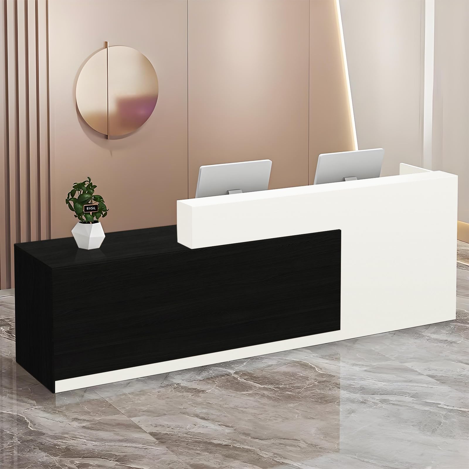 Moderner Holztisch für Salon, Bekleidung, Geschäft, Hotel und Büro, funktionaler Front-De mit Sto für Nizat und professionelles Aussehen