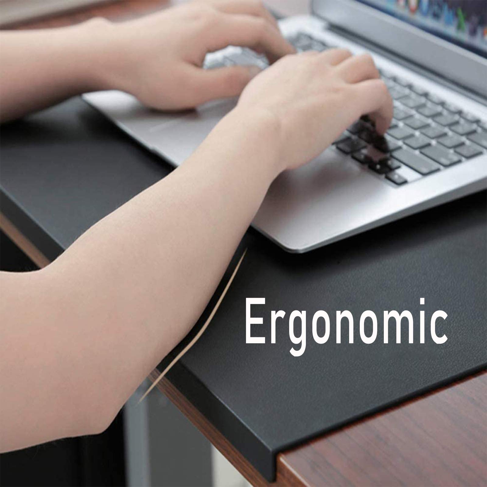 Tappetino Da Scrivania Extra Large In Pelle Ecologica PU – 75x140 Cm, Grigio Chiaro, Impermeabile, Antigraffio, Resistente Al Calore, Per Ufficio E Casa