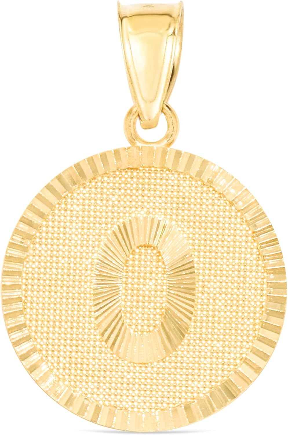Floreo 10k Yellow Gold 0.63" Personalized Medallion Alphabet Letter A - Z Initial Charm Pendant with optional Extendable Chain Necklace