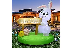 Inflables de Easter de 6 pies, luces LED, decoraciones inflables de Pascua...