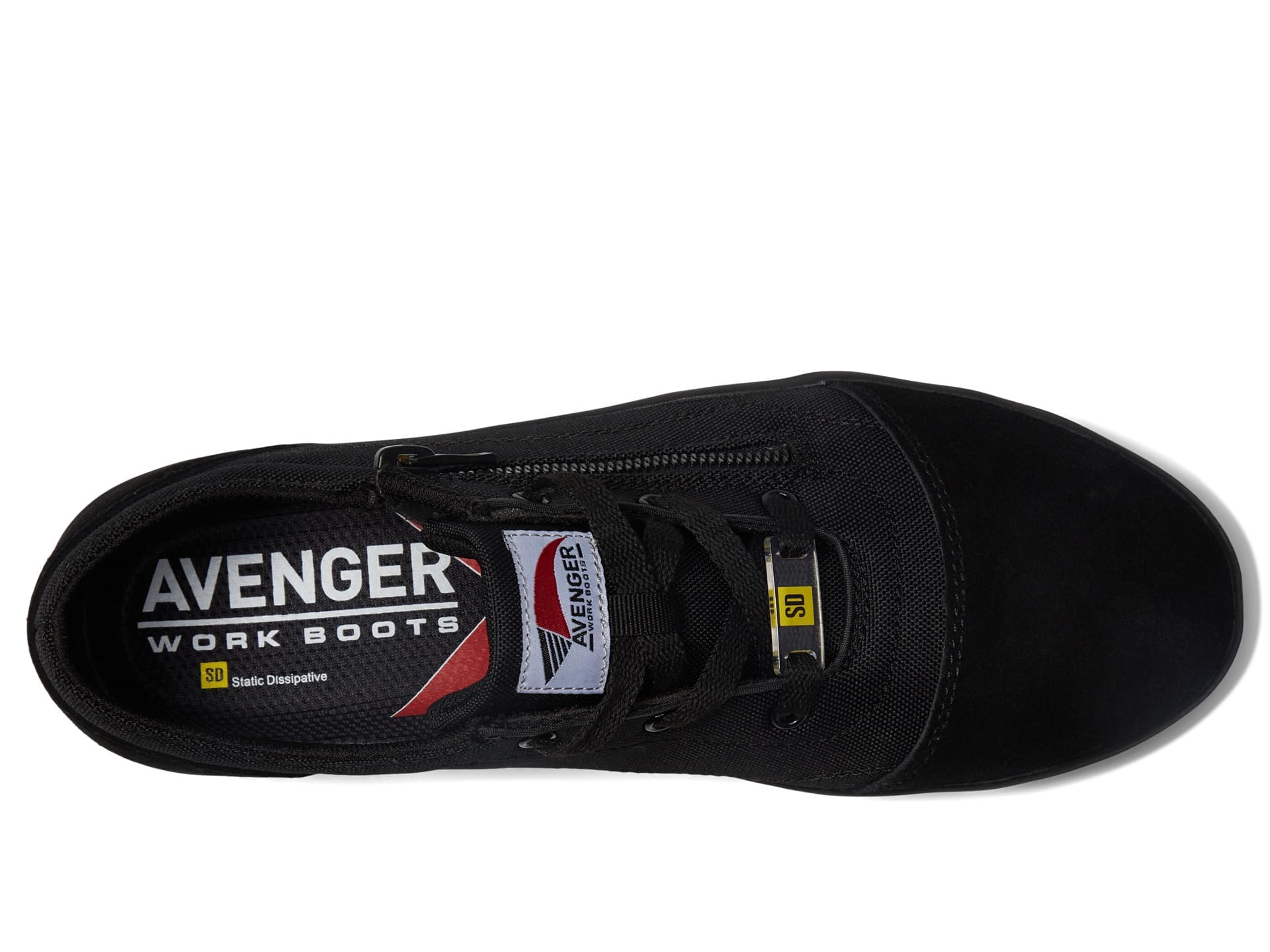 Avenger Work Boots Blade Zip 3-Eye CN SD10 All Black 9.5 EE - Wide