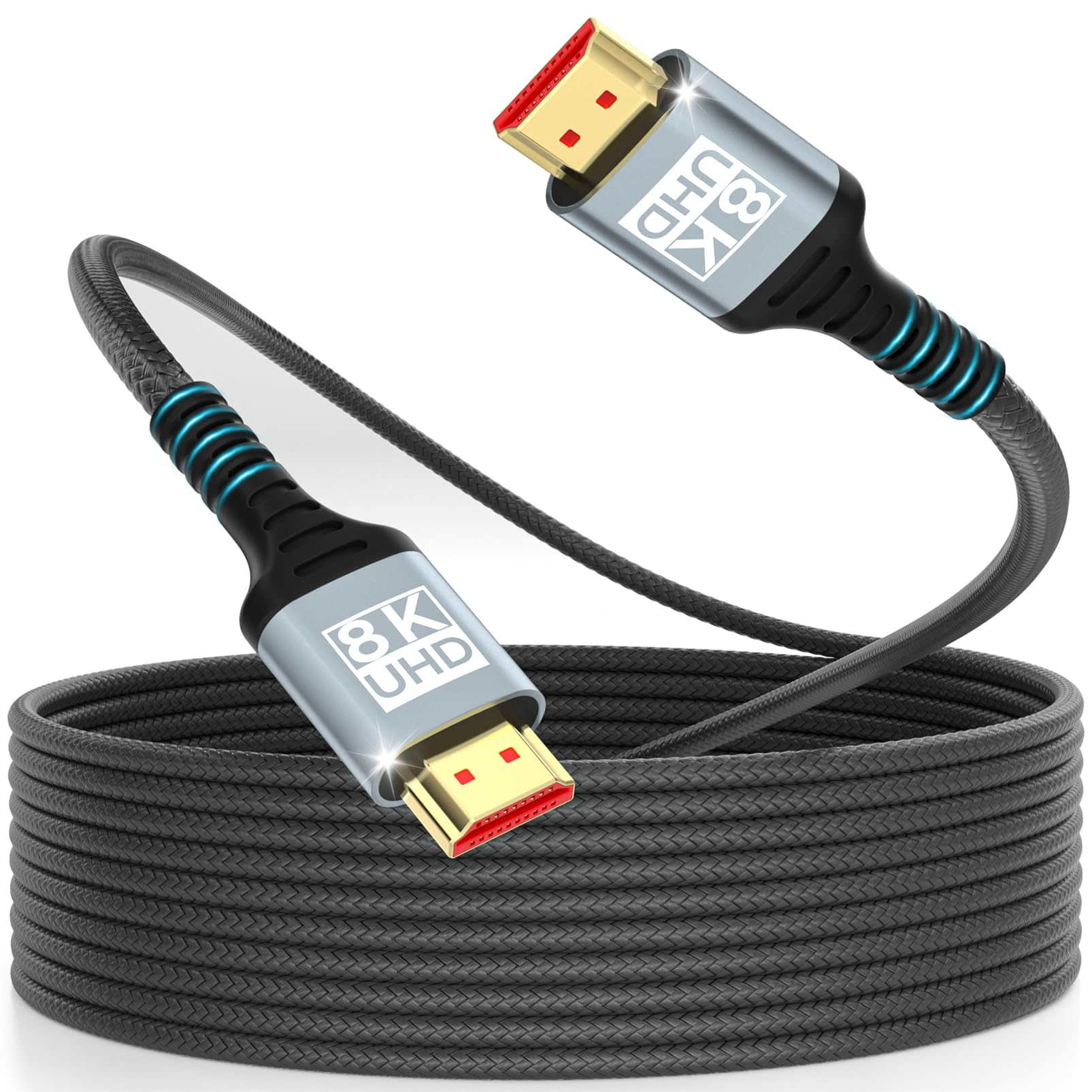 Câble HDMI 2.1 5Mètres 10K 8K Ultra Haute Vitesse 4K@120Hz HDR10 eARC HDCP 2.2 & 2.3 Compatible PS5 X-Box HDTV