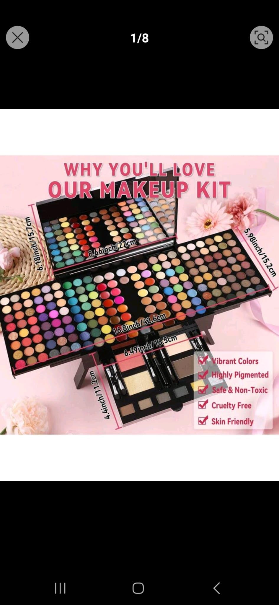 CHARMCODE 190 Colors Cosmetic Make up Palette Set Kit Combination with Eyeshadow Facial Blusher Eyebrow Powder Face Concealer Eyeliner Pencil A Mirror All-in-One Makeup Gift (Multicolor) 982g