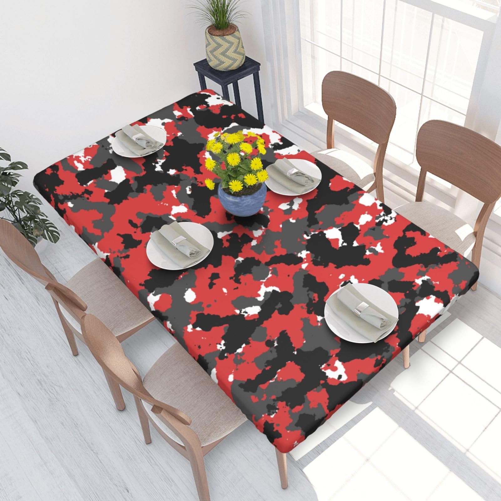 BNVSADC Camouflage Printed 4FT Tablecloth 122x76 CM Polyester Kitchen Water Resistant Table Cloth Dining Table Decoration Table Covers
