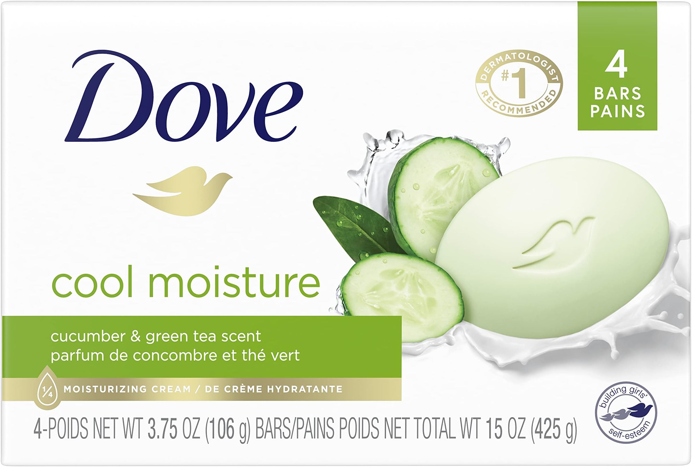 go fresh Beauty Bar, Cucumber and Green Tea 4 oz, 4 Bar