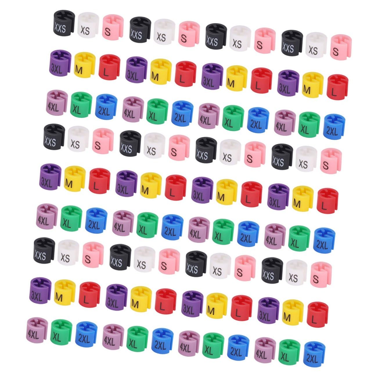 Uonlytech Étiquettes Marqueurs de Taille Identification Claire et Antichute 450 en Plastique pour Cintres Vêtements pour Magasin de Vêtements