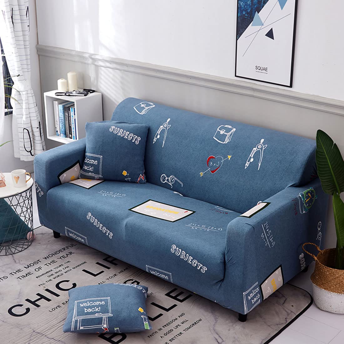 Housse de canapé extensible imprimée universelle pour protéger le fauteuil des animaux