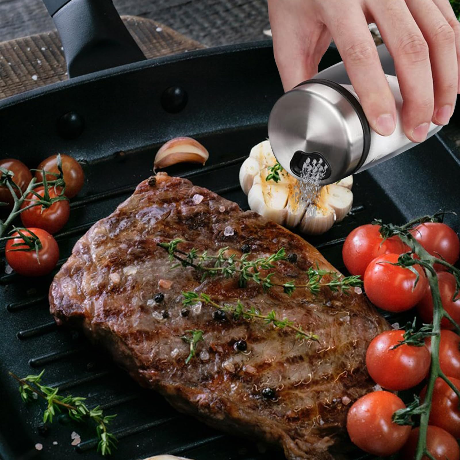 APACALI 4 Pièces Pot Epices Verre 200ml, Bocaux à Épices Borosilicaté, Pot pour Epices Cuisine Vide Avec Couvercle Rotatifs, Pot de Rangement pour lespour cuisine, barbecue en plein air