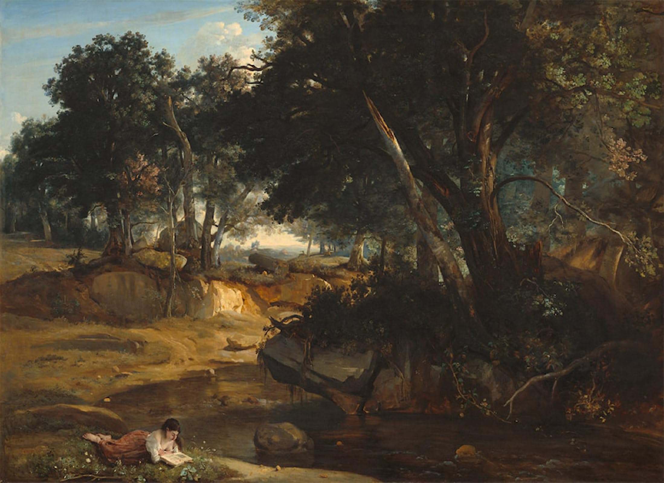 ARTXLXXBN Famous Art Print Poster Vintage Wall Art Forest of Fontainebleau by Jean-baptiste-camille Corot Canvas Art Poster for Home Decor 60x90cm
