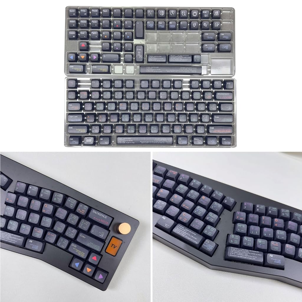 XDA Profile PBT Keycaps Set per programmatori Sublimato a caldo Finitura nera Tastiera Meccanica Keycaps 128PCS