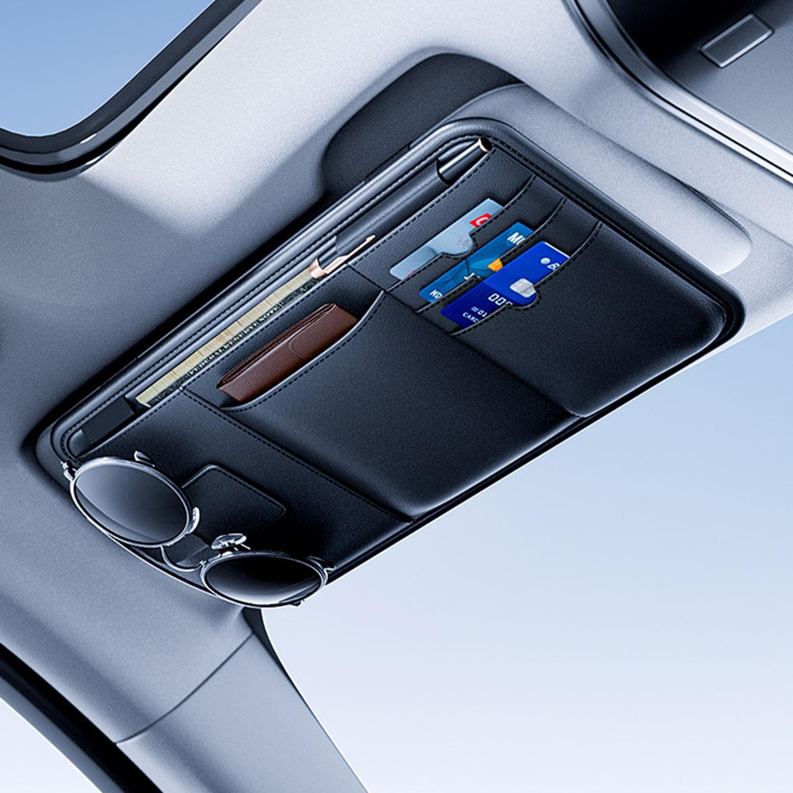Supporto per occhiali da sole per auto, organizer per visiera parasole per | occhiali, decorazione interna 'auto, organizer per parasole per auto e camion
