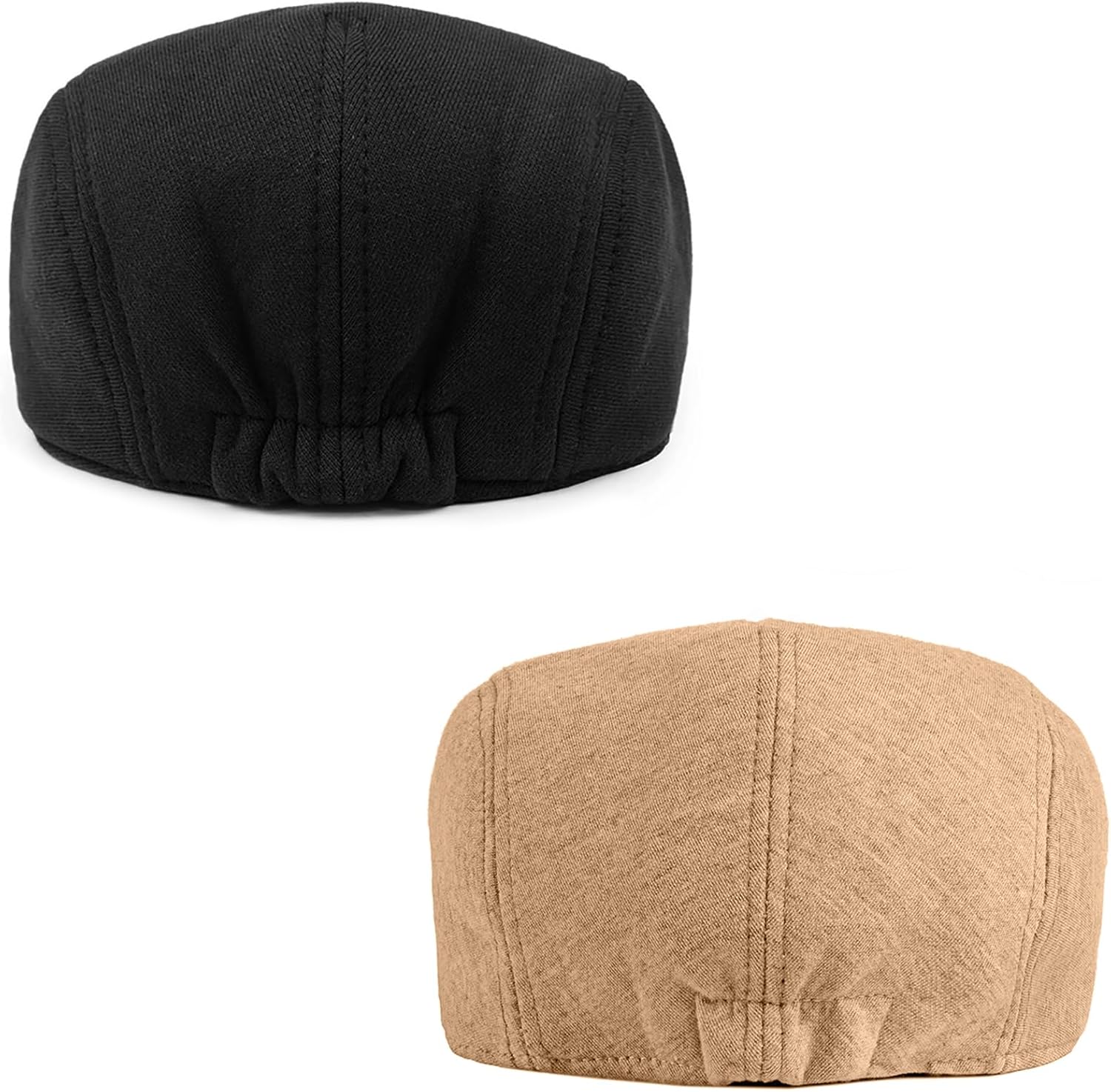 Malaxlx 2 Pcs Mens Womens Newsboy Flat Cap Beret Hat Ivy Irish Gatsby Driving Cabbie Hat - Image 4