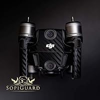 Vista 4 de SopiGuard Piel negra de la etiqueta engomada del vinilo de la fibra de carbono para DJI Mavic 2 ProZoom