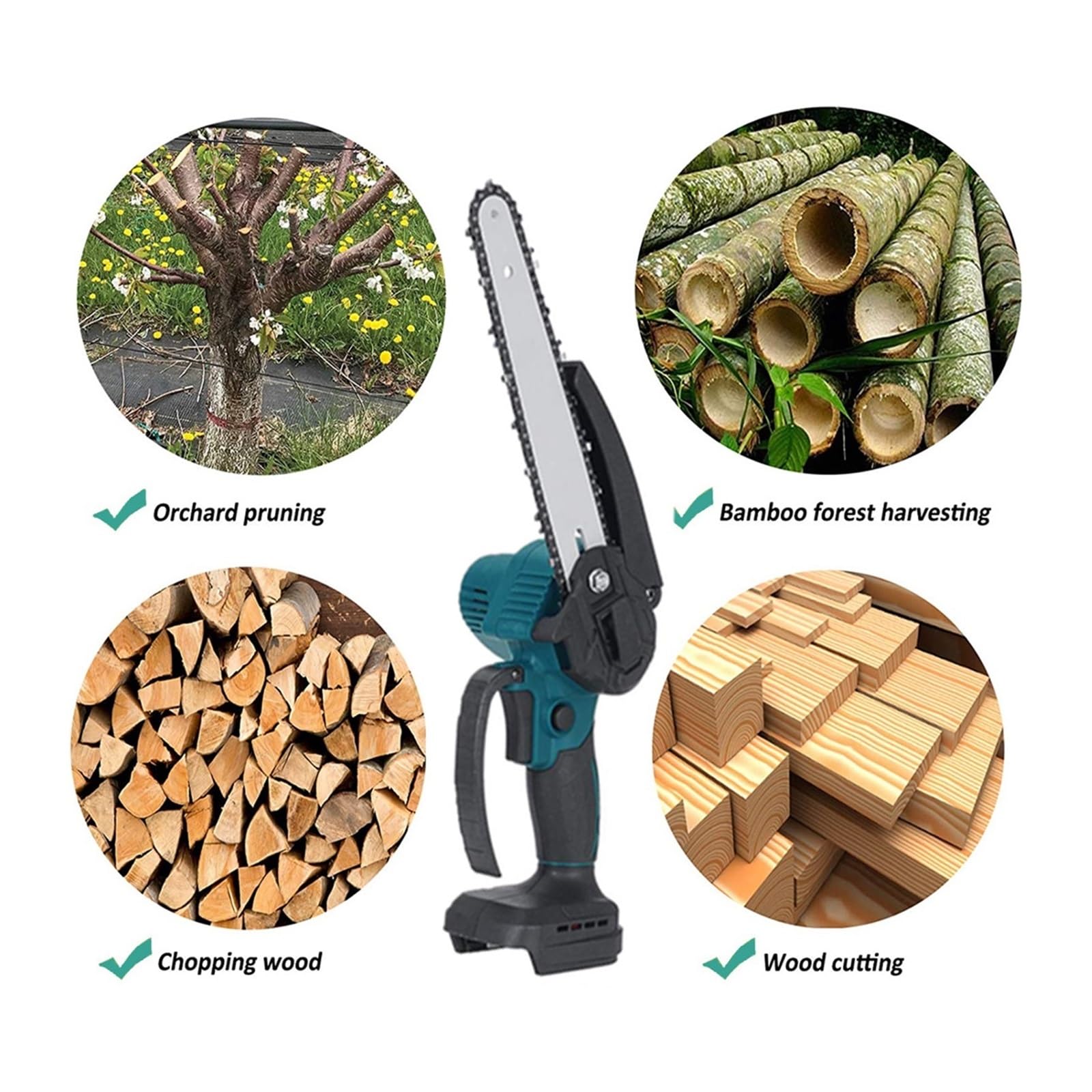 4 Pièces Chaînes De Tronçonneuse 6 Pouces 1/4 Pouces Compatibles Mini Tronçonneuses électriques Sans Fil 6 Pouces 37 maillons d'entraînement 15cm