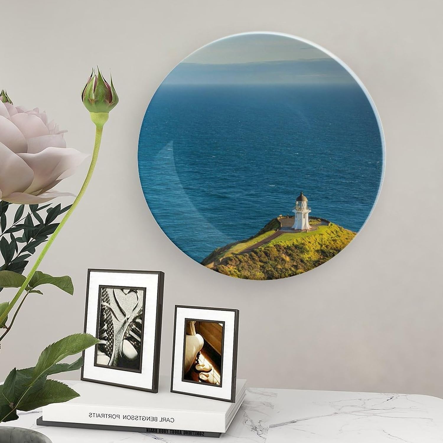 Cape Reinga Lighthouse New Zealands Decorative Plates for Display Ceramic Plate Tray with Stand Hanger Home Decor