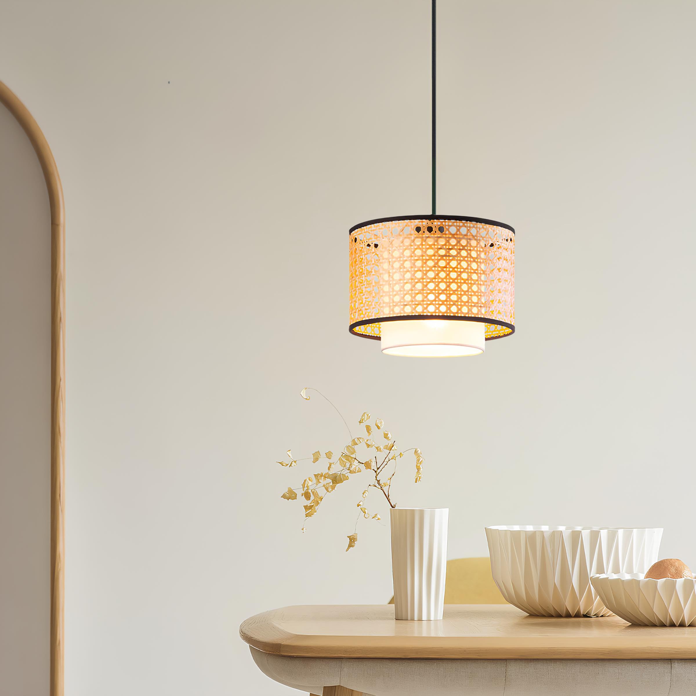 AKWAY Bamboo Pendant Lights - Set of 3 -3