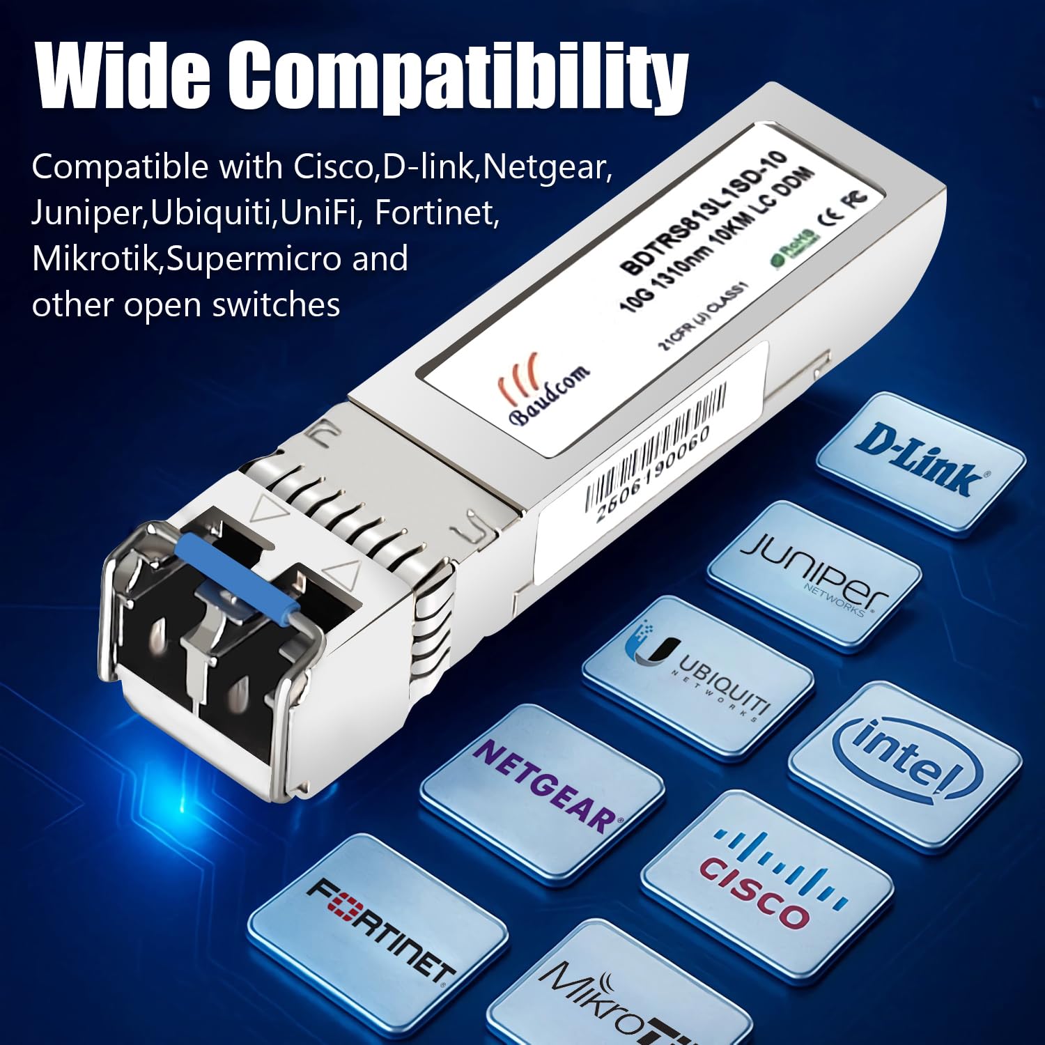 Baudcom 10GBASE-LR SFP+ 10KM Modulo 10G SFP LR Monomodale 2 szt.
