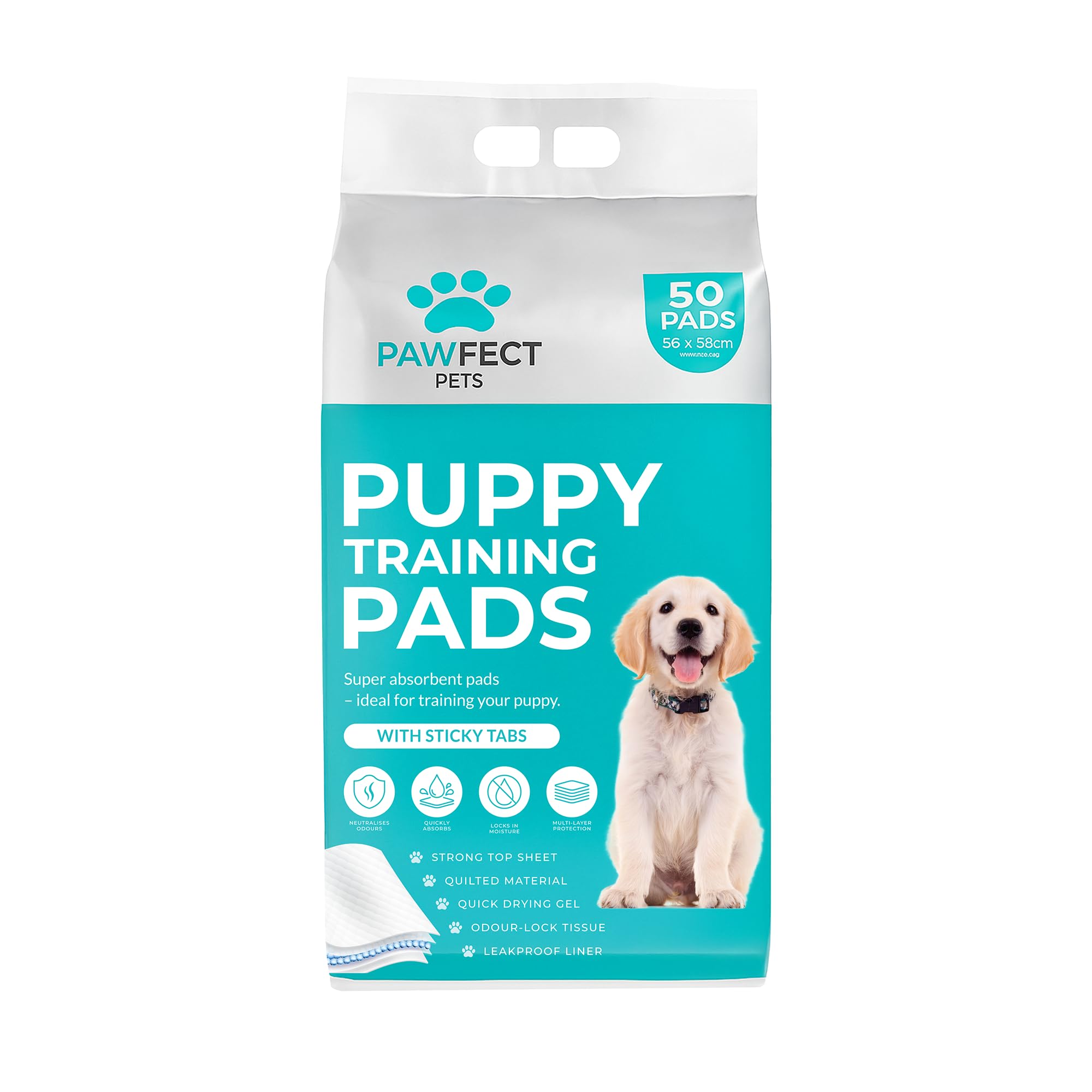 Pawfect Pets White Puppy Pads |House Training Pads For Puppies And Dogs - 50 Pack,