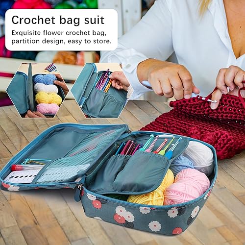 Miniatura 5 de Pnytty Kit de ganchillo para principiantes y adultos, 107 piezas de kit de punto para principiantes, incluye hilo de ganchillo, ganchos de ganchillo