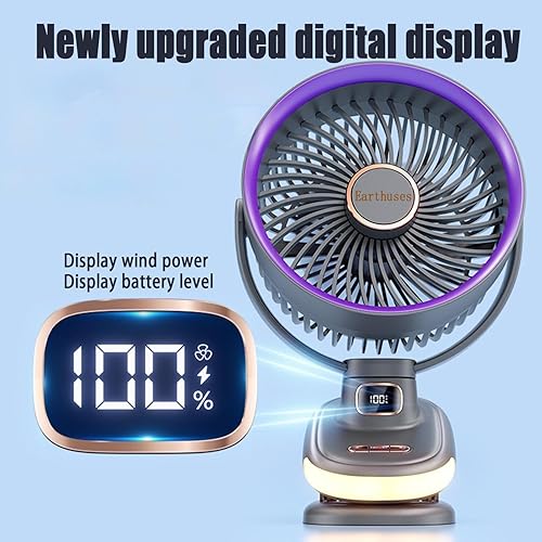 Miniatura 5 de Ventilador oscilante giratorio automático para dormitorio, ventiladores de escritorio portátiles recargables por USB, pequeño y silencioso, mini
