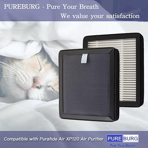 Miniatura 5 de PUREBURG Paquete de 2 filtros HEPA de repuesto de alta eficiencia compatibles con Purafide XP120 purificador de aire, XP120-RF1 (incluye filtro de 4