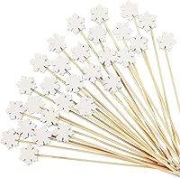 Vista 8 de Púas de cóctel de Halloween, 100 palillos de dientes decorativos para aperitivos, brochetas de bambú de 4.7 pulgadas de largo, palillos de madera
